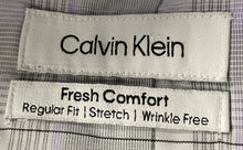 Load image into Gallery viewer, Calvin Klein Mens Gray Purple Plaid Long Sleeve Fresh Comfort Dress Shirt Size M

