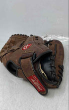 Load image into Gallery viewer, Rawlings Brown Leather Adjustable Cuff Padded Right Hand 5 Finger Baseball Glove
