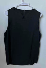 Load image into Gallery viewer, Christian Siriano Womens Black V-Neck Sleeveless Back Button Tank Top Size Large
