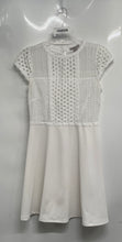 Load image into Gallery viewer, H&amp;M Womens White Short Sleeve Crew Neck Back Zip A-Line Dress Size Small

