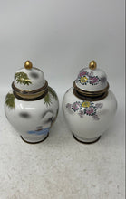 Load image into Gallery viewer, Vintage Lidded Vase Bamboo Floral Motif Set Porcelain Display Japanese Jar

