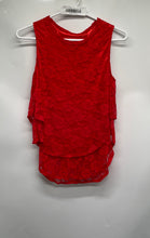 Load image into Gallery viewer, MBM Fashion Womens Red Floral Lace Sleeveless Round Neck Layered Tank Top Size S
