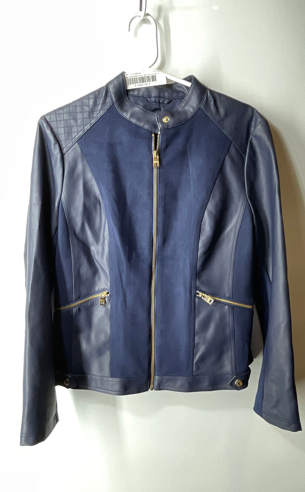 Marc New York Andrew Marc Womens Blue Long Sleeve Pockets Full-Zip Jacket Size M
