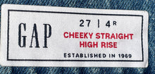 Load image into Gallery viewer, Gap Womens Cheeky Blue High Rise Pockets Denim Straight Leg Jeans Size 27
