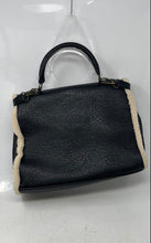 Load image into Gallery viewer, Aldo Womens Black Beige Faux Leather Tassel Double Handle Satchel Handbag
