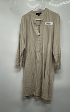 Load image into Gallery viewer, Tahari Womens Beige Button Front Long Sleeve Tunic Dress Size Large
