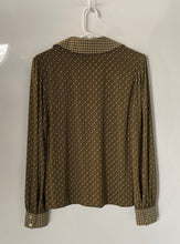 Load image into Gallery viewer, Tommy Hilfiger Womens Green Geometric Print Long Sleeve Blouse Top Size S
