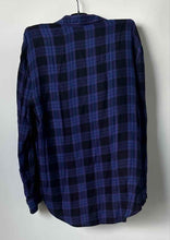 Load image into Gallery viewer, Express Womens Purple Plaid Long Sleeve Collared Pockets Button-Up Shirt Size S
