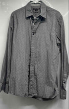 Load image into Gallery viewer, Michael Kors Mens Gray Polka Dot Classic Fit Long Sleeve Button-Up Shirt Size M
