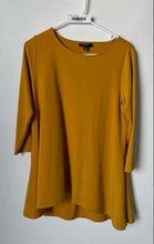 Load image into Gallery viewer, Alfani Womens Mustard 3/4 Sleeve Round Neck Regular Fit Blouse Top Size S
