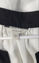 Load image into Gallery viewer, Guess Womens White Black Long Sleeve Split Neck Pullover Blouse Top Size S

