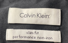 Load image into Gallery viewer, Calvin Klein Mens Black Cotton Slim Fit Performance Non-Iron Dress Shirt Size 16
