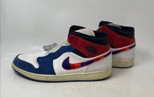 Load image into Gallery viewer, Nike Mens Air Jordan 1 Mid SE White Blue Red Mid Top Sneaker Shoes Size 13

