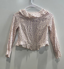 Load image into Gallery viewer, Zara Girls Pink Purple Floral Long Sleeve Tie Front Cropped Blouse Top Size 9
