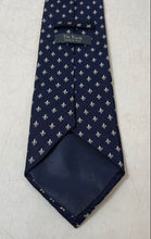 Load image into Gallery viewer, Tie Rack Mens Blue Printed Silk Adjustable Keeper Loop Formal Pointed Tie
