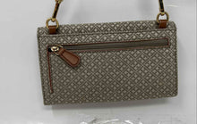 Load image into Gallery viewer, Tommy Hilfiger Womens Beige Gray Monogram Adjustable Strap Crossbody Bag
