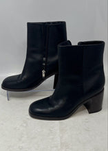 Load image into Gallery viewer, Marc Fisher Womens Lysia Black Leather Side Zip Ankle Booties Size 8.5M

