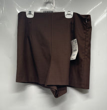 Load image into Gallery viewer, Zara Womens Brown Houndstooth Print Flat Front Tweed Hot Pants Shorts Size XL
