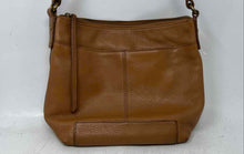 Load image into Gallery viewer, Fossil Womens Brown Pebbled Leather Adjustable Strap Zip Top Lined Crossbody Bag

