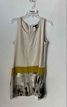 Load image into Gallery viewer, Mango Womens Beige Floral Sleeveless Round Neck Back Zip Mini Dress Size Large

