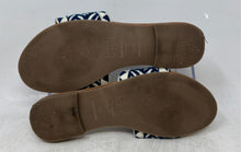 Load image into Gallery viewer, Haute Hippie Womens Blue White Geometric Slip-On Flat Slide Sandals Size 7.5
