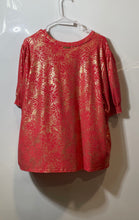 Load image into Gallery viewer, Michael Kors Womens Orange Gold Short Sleeve Blouse Top Size 3X
