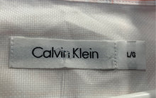 Load image into Gallery viewer, Calvin Klein Mens Pink Plaid Cotton Long Sleeve Button-Up Shirt Size Large
