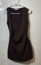 Load image into Gallery viewer, Zara Womens Brown Sleeveless Asymmetric Neck Bodycon Dress Size Medium
