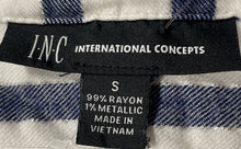 Load image into Gallery viewer, INC International Concepts Womens White Blue Striped Button-Up Shirt Size Small
