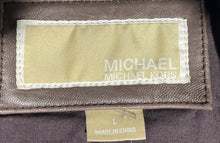 Load image into Gallery viewer, Michael Kors Womens Brown Long Sleeve Full-Zip Cropped Jacket Size Large

