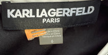Load image into Gallery viewer, Karl Lagerfeld Womens Black Scuba Crepe Contrast-Trim A-Line Dress Size 6
