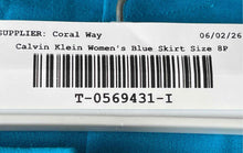 Load image into Gallery viewer, Calvin Klein Womens Blue Pockets Back Slit Straight &amp; Pencil Skirt Size 8P
