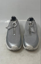 Load image into Gallery viewer, DKNY Womens Kadia K1232933 Silver Front Zipper Low Top Sneakers Shoes Size 7.5 M
