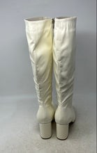 Load image into Gallery viewer, Unbranded Womens White Side-Zip Block Heel Knee-High Riding Boots Size EUR 39
