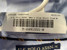 Load image into Gallery viewer, U.S. Polo Assn. Mens Blue Long Sleeve Button-Up Shirt Size Medium
