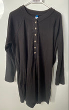 Load image into Gallery viewer, Old Navy Womens Black Ribbed Knit Long Sleeve Button Front One-Piece Romper Sz L

