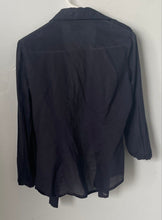Load image into Gallery viewer, Tory Burch Womens Blue Cotton Collared Long Sleeve Button-Up Shirt Size 4
