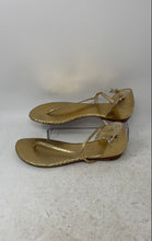 Load image into Gallery viewer, Michael Kors Womens Kristen Gold-Tone Snakeskin Embossed Thong Sandals Size 8.5M
