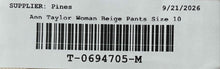 Load image into Gallery viewer, Ann Taylor Womens Beige Flat Front Slash Pockets Wide-Leg Chino Pants Size 10
