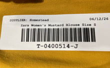 Load image into Gallery viewer, Zara Womens Mustard 3/4 Sleeve Round Neck One-Piece Bodysuit Size Small
