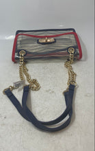 Load image into Gallery viewer, Aldo Womens Blue &amp; Red Transparent Double Chain Strap Shoulder Handbag
