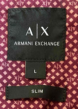 Load image into Gallery viewer, Armani Exchange Mens Red Geometric Long Sleeve Button-Up Shirt Size L With Tag

