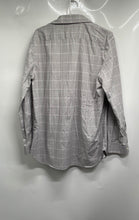 Load image into Gallery viewer, Michael Kors Mens Gray Plaid Print Collared Long Sleeve Dress Shirt Size Large
