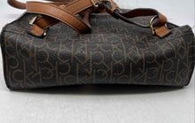 Load image into Gallery viewer, Calvin Klein Womens Brown Beige Signature Print Leather Convertible Backpack
