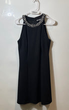 Load image into Gallery viewer, Karl Lagerfeld Womens Black Sleeveless Back Zip Beaded Shift Dress Size 6
