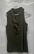 Load image into Gallery viewer, Banana Republic Womens Green Classic Fit Sleeveless Ruffle Blouse Top Size M
