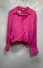 Load image into Gallery viewer, Zara Womens Pink Long Sleeve Collared Button Front Blouse Top Size Medium
