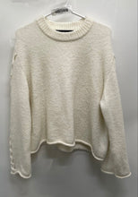 Load image into Gallery viewer, Zara Knit Womens White Crew-Neck Long Sleeve Pullover Sweater Size Small
