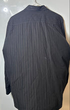 Load image into Gallery viewer, Perry Ellis Mens Black Striped Long Sleeve Collared Button-Up Shirt Size Large

