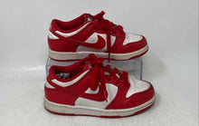 Load image into Gallery viewer, Nike Kids Dunk Low White Red Low Top Lace-Up Sneaker Shoes Size 1Y
